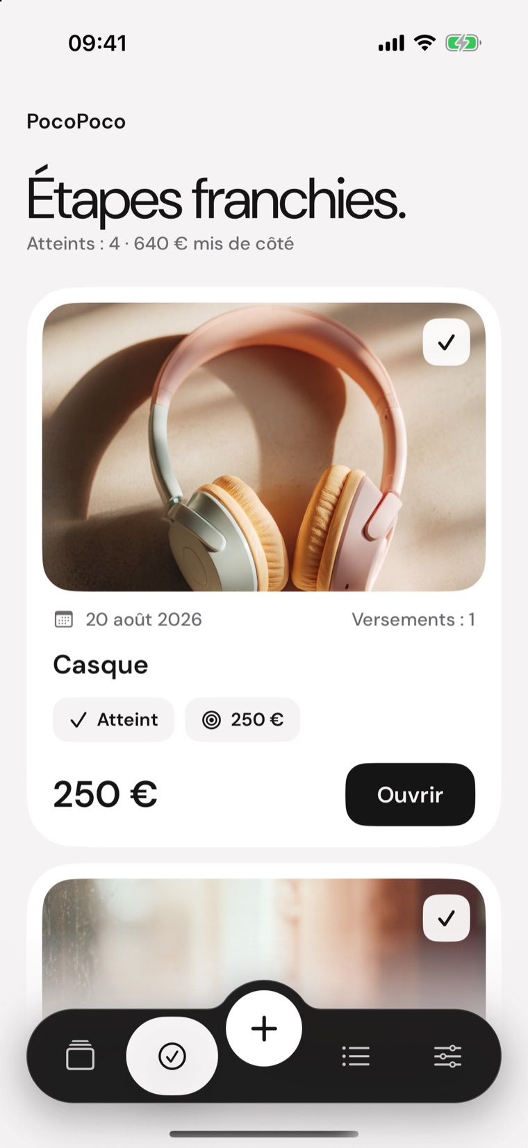 Tes étapes franchies