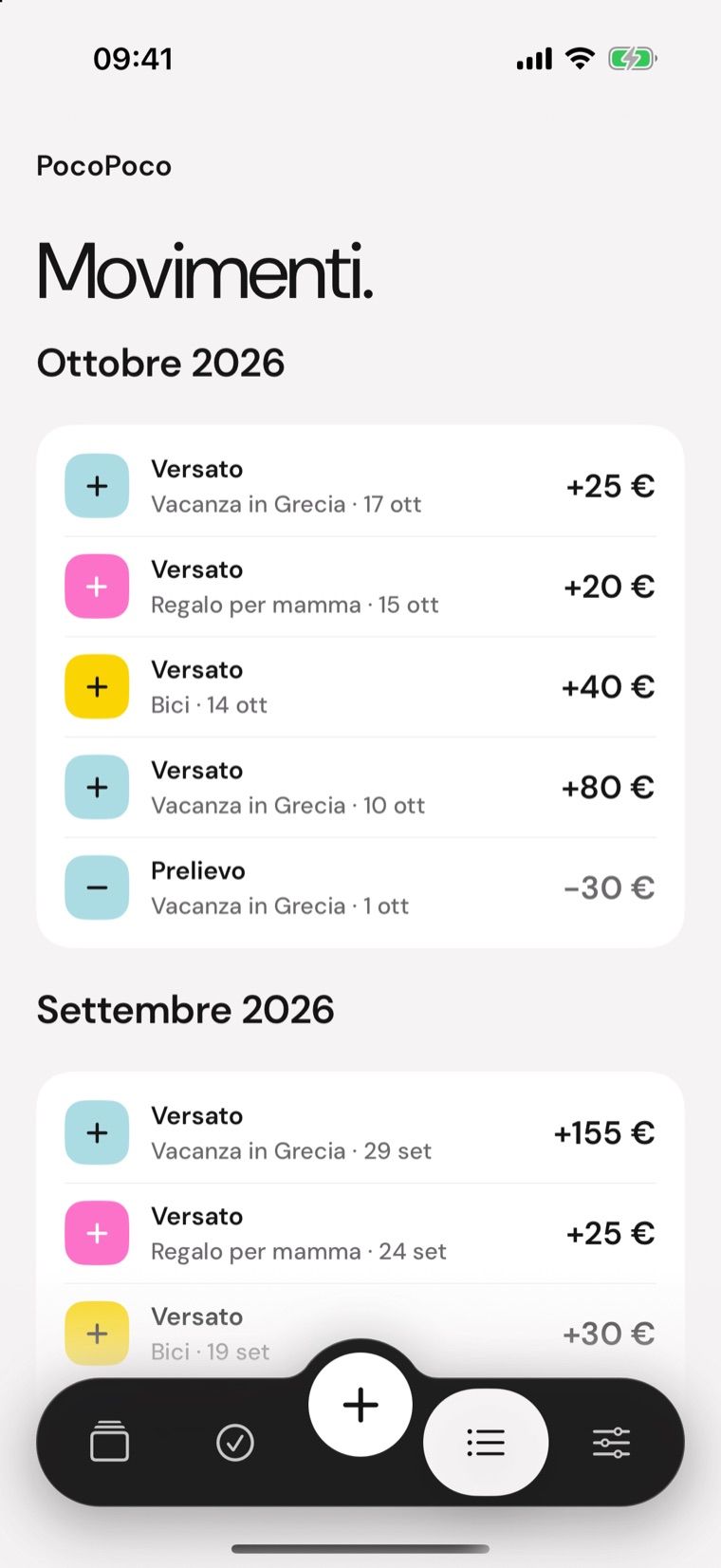 Movimenti – Mese per mese